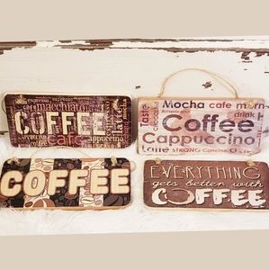 BUNDLE OF SIGNS, Set of Four Coffee Signs, 5x10